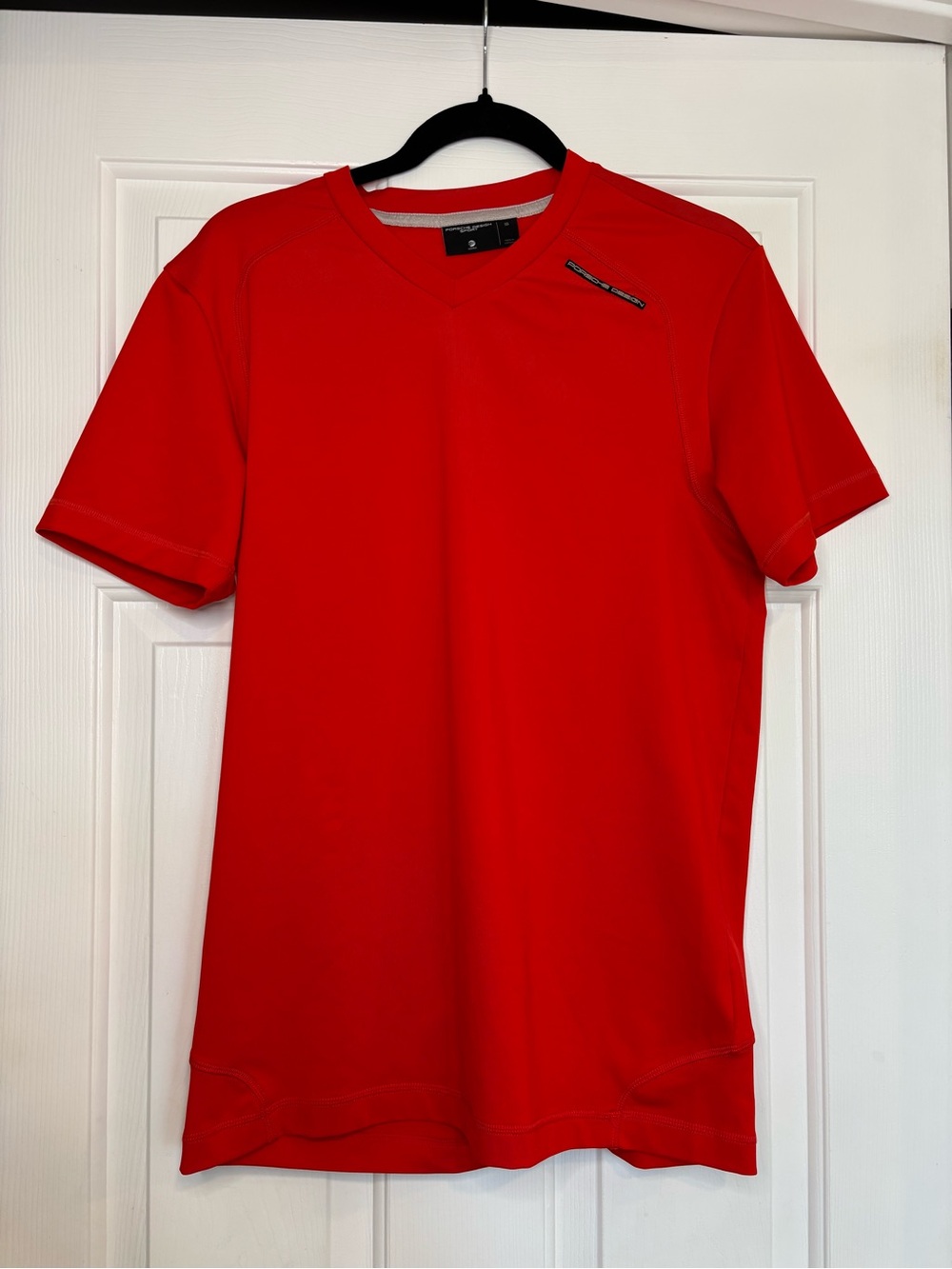 Porsche Design Men's Red Short-Sleeve V-Neck Tee